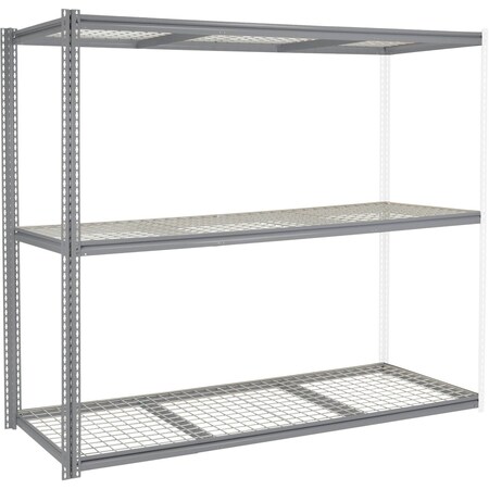 Global Industrial High Capacity Add-On Rack 96x48x843 Levels Wire Deck 800 Lb Per Level GRY 581033GY